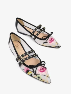 BIAŁE BALERINY Z HAFTEM HEGO'S Milano