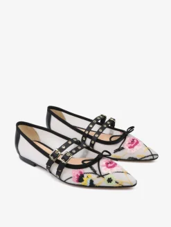 BIAŁE BALERINY Z HAFTEM HEGO'S Milano