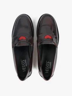 BORDEOWE MOKASYNY Z SERCEM HEGO'S Milano
