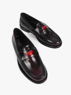 BORDEOWE MOKASYNY Z SERCEM HEGO'S Milano