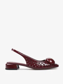 BORDOWE BALERINY Z ODKRYTĄ PIĘTĄ HEGO'S Milano