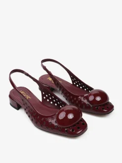 BORDOWE BALERINY Z ODKRYTĄ PIĘTĄ HEGO'S Milano