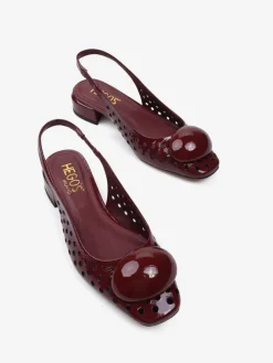 BORDOWE BALERINY Z ODKRYTĄ PIĘTĄ HEGO'S Milano