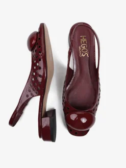 BORDOWE BALERINY Z ODKRYTĄ PIĘTĄ HEGO'S Milano