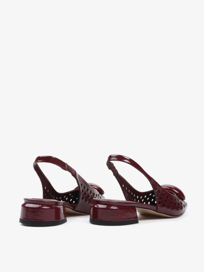 BORDOWE BALERINY Z ODKRYTĄ PIĘTĄ HEGO'S Milano