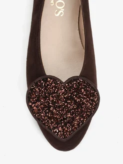 BRĄZOWE BALERINY Z SERCEM HEGO'S MILANO