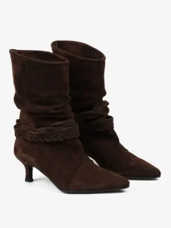 BRĄZOWE BOTKI NA NISKIM OBCASIE HEGO'S MILANO