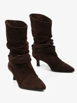 BRĄZOWE BOTKI NA NISKIM OBCASIE HEGO'S MILANO