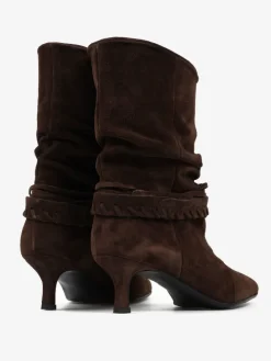 BRĄZOWE BOTKI NA NISKIM OBCASIE HEGO'S MILANO