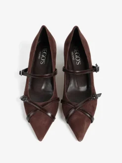 BRĄZOWE CZÓŁENKA NA NISKIM OBCASIE HEGO'S MILANO