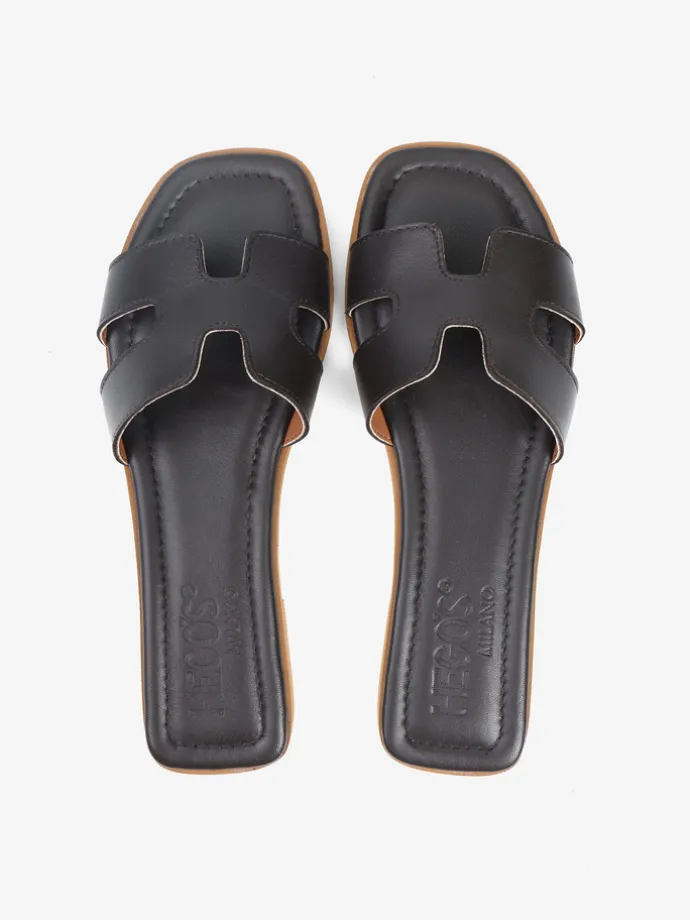 BRĄZOWE KLAPKI HEGO'S Milano