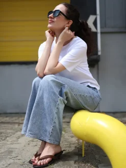 BRĄZOWE KLAPKI NA NISKIM OBCASIE HEGO'S Milano