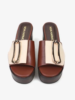 BRĄZOWE KLAPKI NA PLATFORMIE NOA HARMON