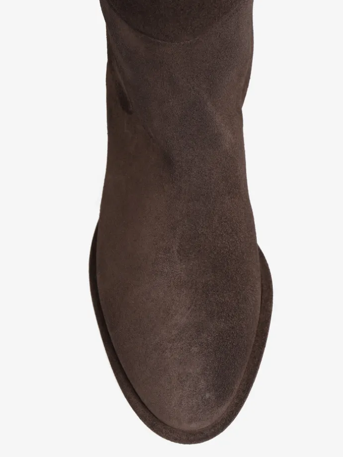 BRĄZOWE KOZAKI NA NISKIM OBCASIE HEGO'S MILANO