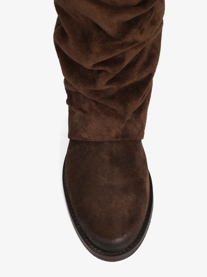 BRĄZOWE KOZAKI Z UKRYTĄ KOTURNĄ HEGO'S MILANO