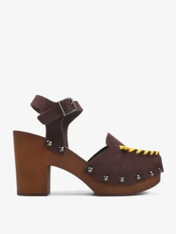 BRĄZOWE SANDAŁY NA OBCASIE HEGO'S Milano