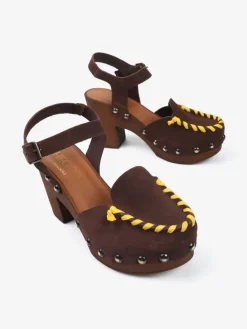 BRĄZOWE SANDAŁY NA OBCASIE HEGO'S Milano