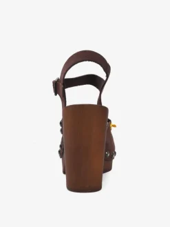 BRĄZOWE SANDAŁY NA OBCASIE HEGO'S Milano