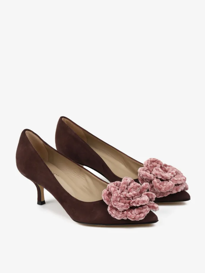 BRĄZOWE SZPILKI NA NISKIM OBCASIE HEGO'S Milano