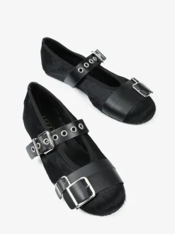 CZARNE BALERINY MARY JANE HEGO'S Milano