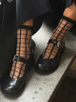 CZARNE BALERINY MARY JANE HEGO'S Milano