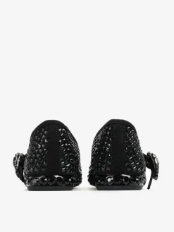 CZARNE BALERINY Z KAMIENIAMI HEGO'S MILANO