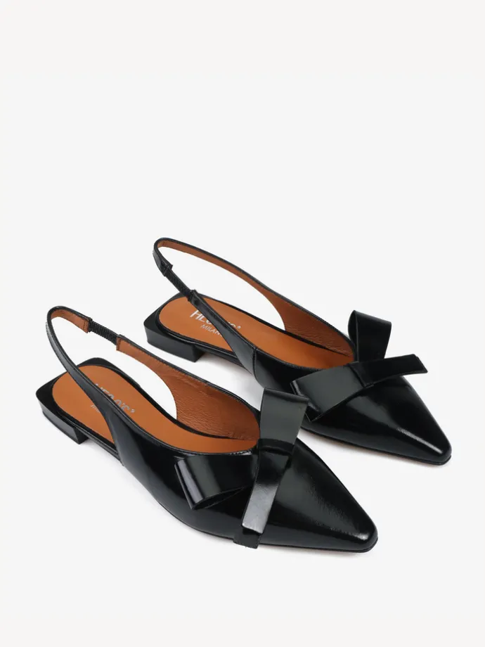 CZARNE BALERINY Z KOKARDĄ HEGO'S Milano