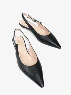 CZARNE BALERINY Z ODKRYTĄ PIĘTĄ HEGO'S Milano