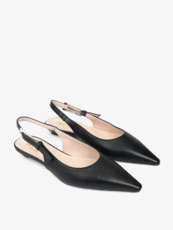 CZARNE BALERINY Z ODKRYTĄ PIĘTĄ HEGO'S Milano