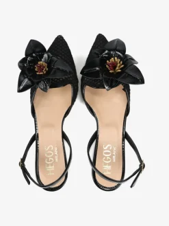 CZARNE BALERINY Z ODKRYTĄ PIĘTĄ HEGO'S Milano