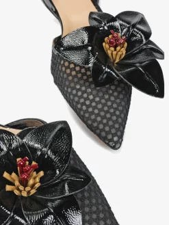 CZARNE BALERINY Z ODKRYTĄ PIĘTĄ HEGO'S Milano