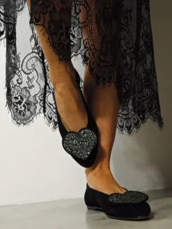 CZARNE BALERINY Z SERCEM HEGO'S MILANO