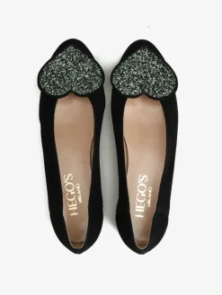 CZARNE BALERINY Z SERCEM HEGO'S MILANO