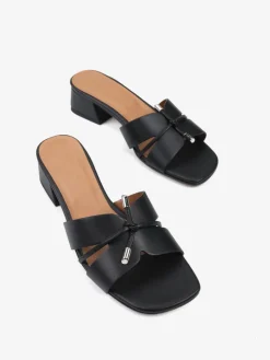 CZARNE KLAPKI NA OBCASIE HEGO'S Milano