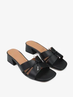 CZARNE KLAPKI NA OBCASIE HEGO'S Milano