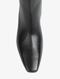 CZARNE KOZAKI NA NISKIM OBCASIE HEGO'S MILANO