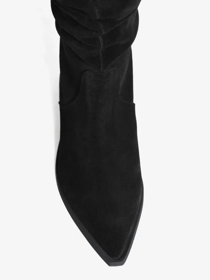 CZARNE KOZAKI Z MARSZONĄ CHOLEWKĄ HEGO'S MILANO