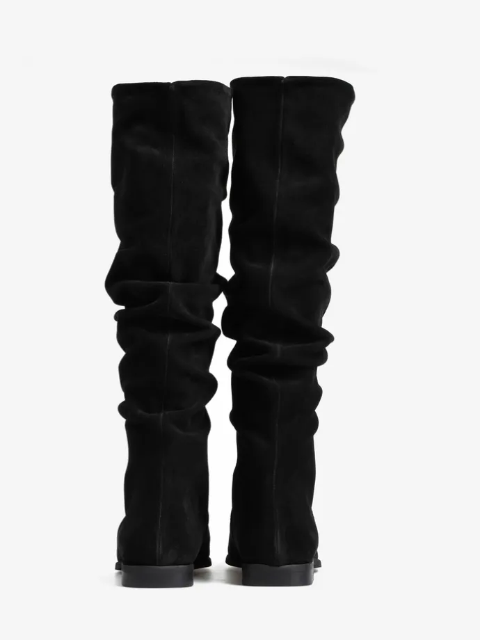 CZARNE KOZAKI Z MARSZONĄ CHOLEWKĄ HEGO'S MILANO