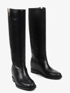 CZARNE KOZAKI Z UKRYTĄ KOTURNĄ HEGO'S MILANO