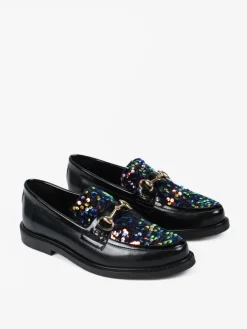 CZARNE MOKASYNY Z CEKINAMI HEGO'S Milano