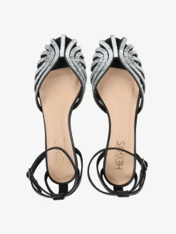 CZARNE SANDAŁY Z KAMIENIAMI HEGO'S Milano