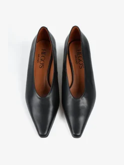 CZARNE SZPILKI NA NISKIM OBCASIE HEGO'S Milano