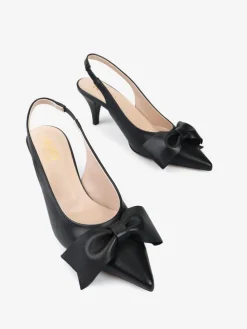 CZARNE SZPILKI Z KOKARDĄ HEGO'S Milano