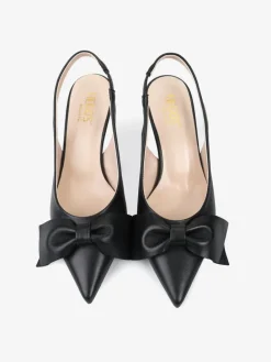 CZARNE SZPILKI Z KOKARDĄ HEGO'S Milano