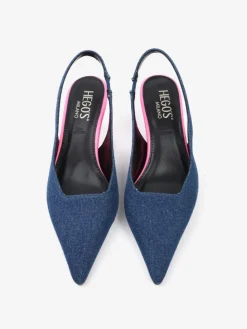 JEANSOWE SZPILKI Z ODKRYTĄ PIĘTĄ HEGO'S Milano