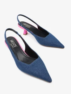 JEANSOWE SZPILKI Z ODKRYTĄ PIĘTĄ HEGO'S Milano