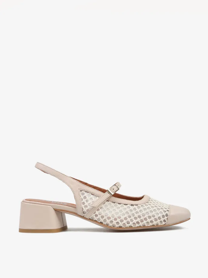 KREMOWE CZÓŁENKA NA NISKIM OBCASIE HEGO'S Milano