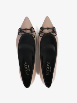 SKÓRZANE BALERINY Z OZDOBĄ HEGO'S Milano