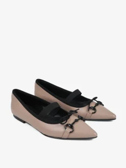 SKÓRZANE BALERINY Z OZDOBĄ HEGO'S Milano