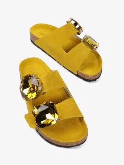 ZAMSZOWE KLAPKI Z OZDOBNYMI KAMIENIAMI HEGO'S Milano